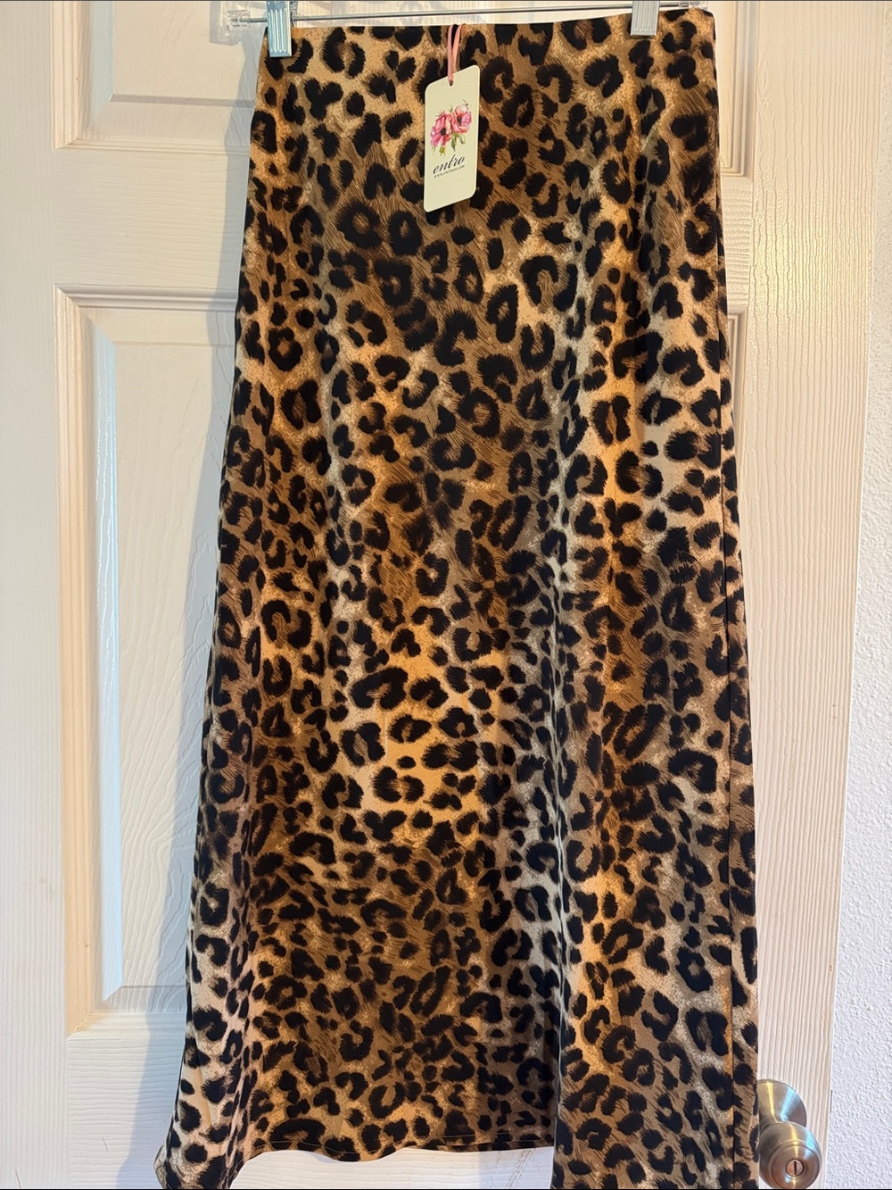 entro Leopard Print A-Line Skirt - Brown & Black